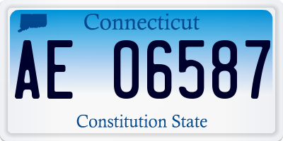 CT license plate AE06587