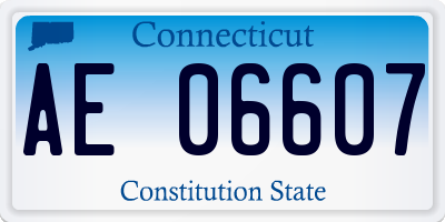 CT license plate AE06607