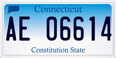 CT license plate AE06614