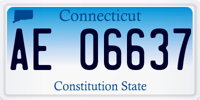 CT license plate AE06637