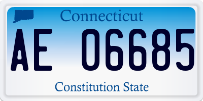 CT license plate AE06685