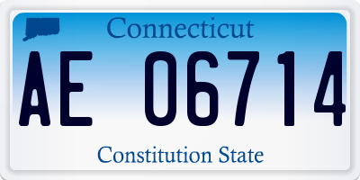 CT license plate AE06714