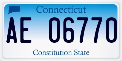 CT license plate AE06770