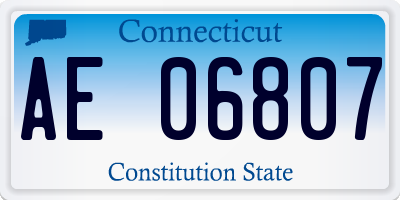 CT license plate AE06807