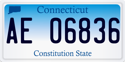 CT license plate AE06836