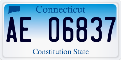 CT license plate AE06837