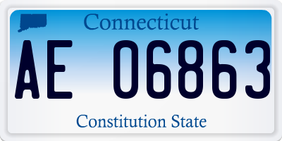 CT license plate AE06863