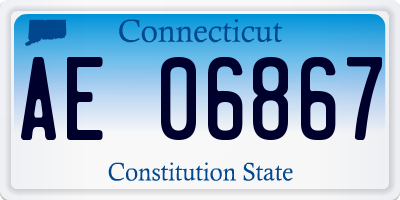 CT license plate AE06867