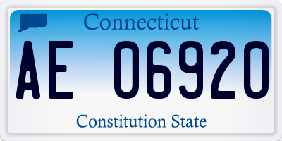 CT license plate AE06920