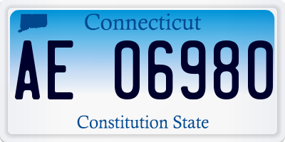CT license plate AE06980