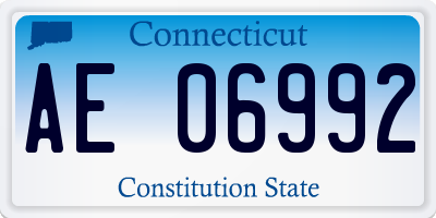 CT license plate AE06992