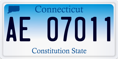 CT license plate AE07011