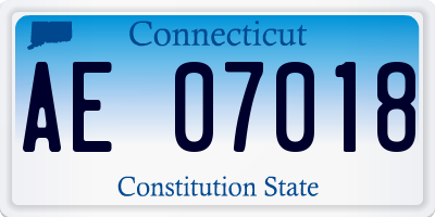 CT license plate AE07018