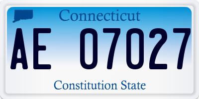 CT license plate AE07027