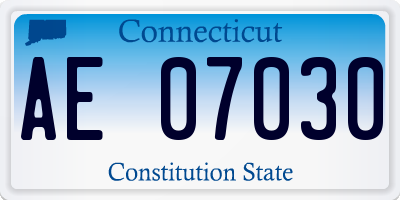 CT license plate AE07030
