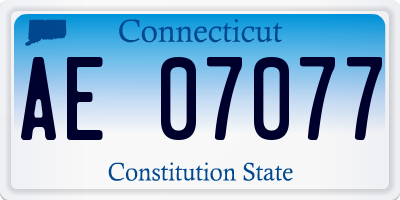 CT license plate AE07077