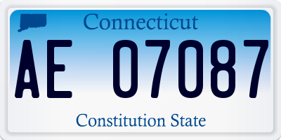 CT license plate AE07087