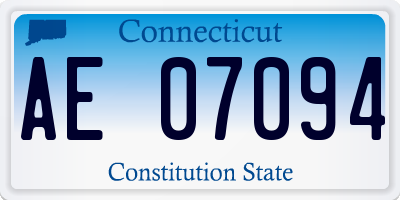 CT license plate AE07094