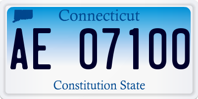 CT license plate AE07100