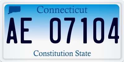 CT license plate AE07104