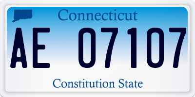 CT license plate AE07107