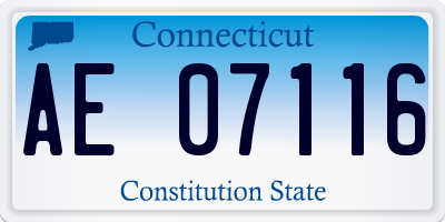CT license plate AE07116