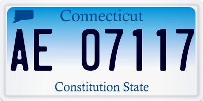 CT license plate AE07117
