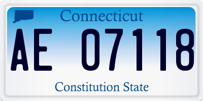 CT license plate AE07118