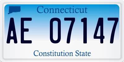 CT license plate AE07147
