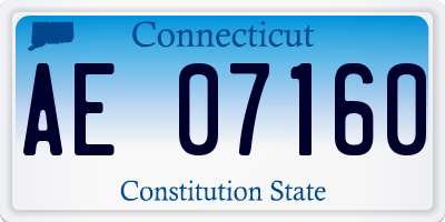 CT license plate AE07160