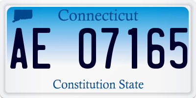 CT license plate AE07165