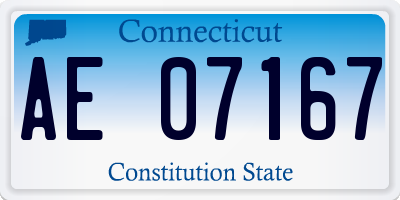 CT license plate AE07167