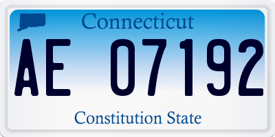 CT license plate AE07192