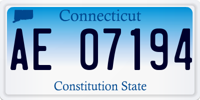 CT license plate AE07194