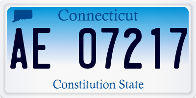 CT license plate AE07217