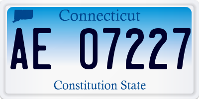 CT license plate AE07227