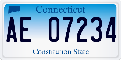 CT license plate AE07234