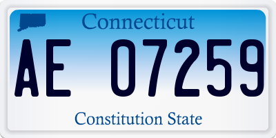 CT license plate AE07259