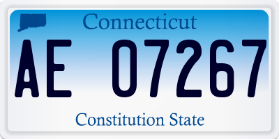 CT license plate AE07267
