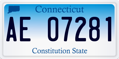 CT license plate AE07281