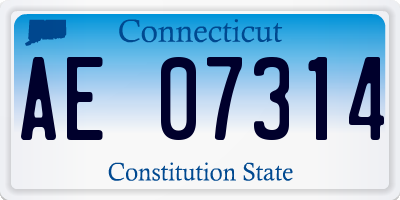 CT license plate AE07314