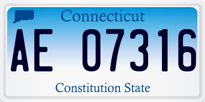 CT license plate AE07316