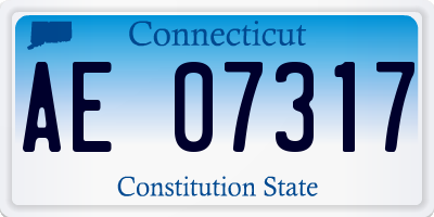 CT license plate AE07317