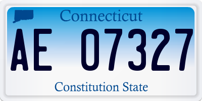 CT license plate AE07327