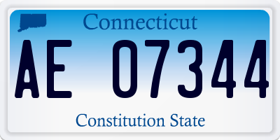CT license plate AE07344