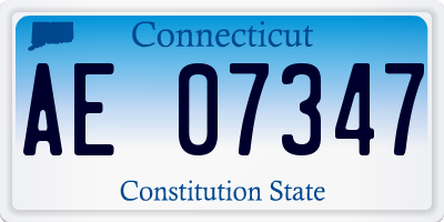 CT license plate AE07347