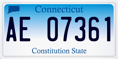 CT license plate AE07361