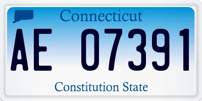 CT license plate AE07391