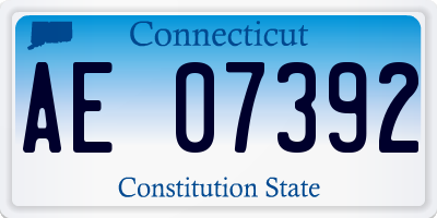 CT license plate AE07392