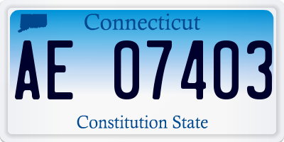 CT license plate AE07403